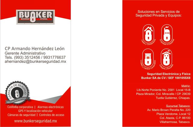 Tarjetas de Presentación Bunker