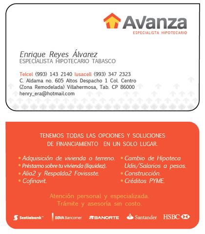 Tarjeta de Presentación Avanza
