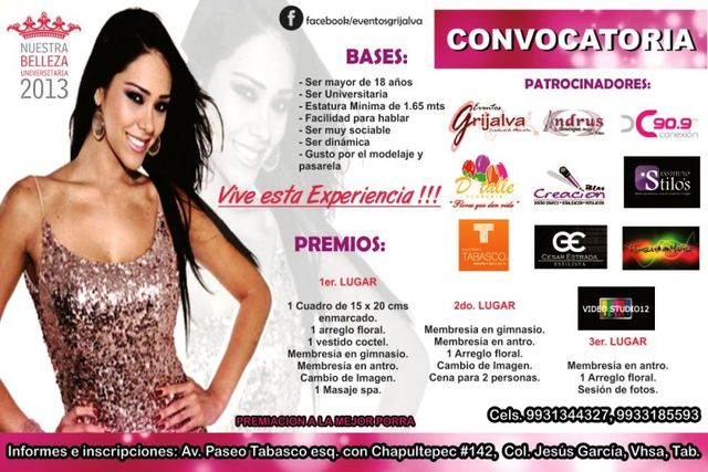 Poster Convocatoria Miss Tabasco